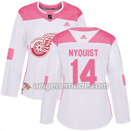 Dame Eishockey Detroit Red Wings Trikot Gustav Nyquist 14 Adidas 2017-2018 Weiß Pink Fashion Authentic